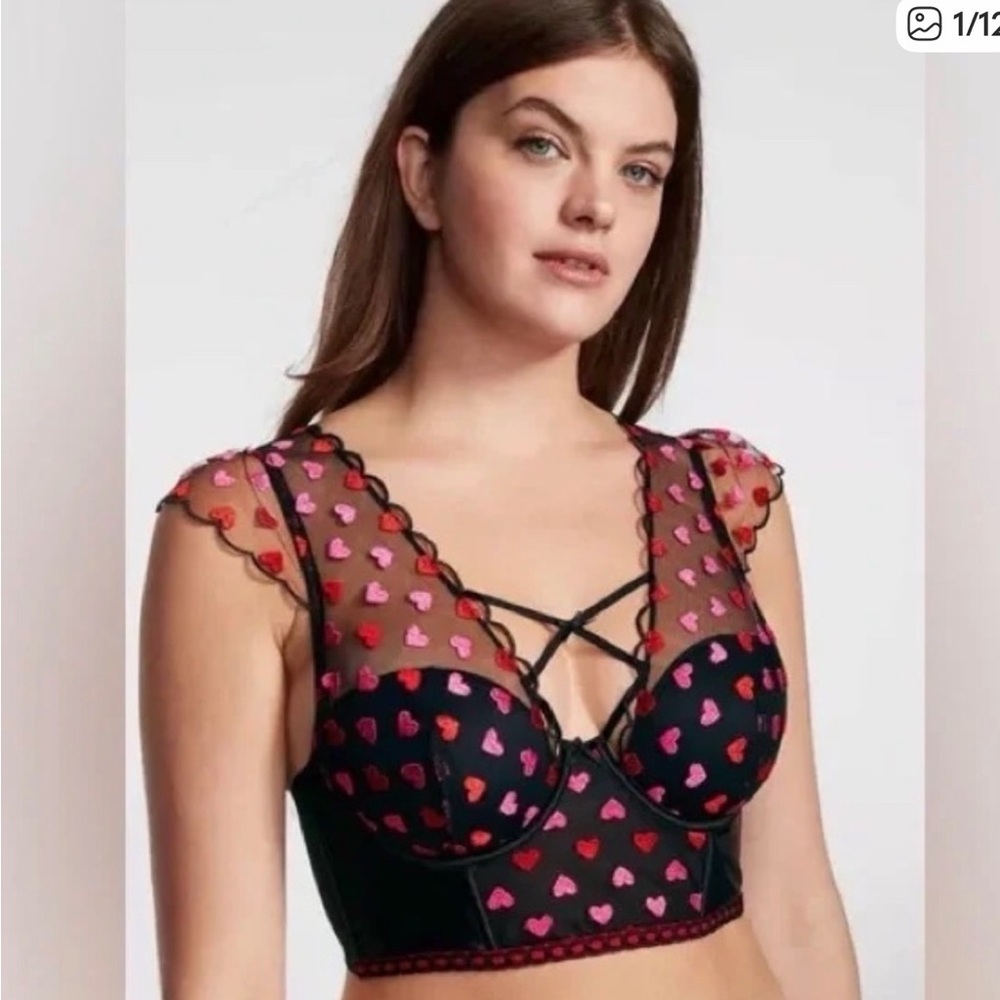 Victoria's Secret Dream Angels Heart Print Corset Top